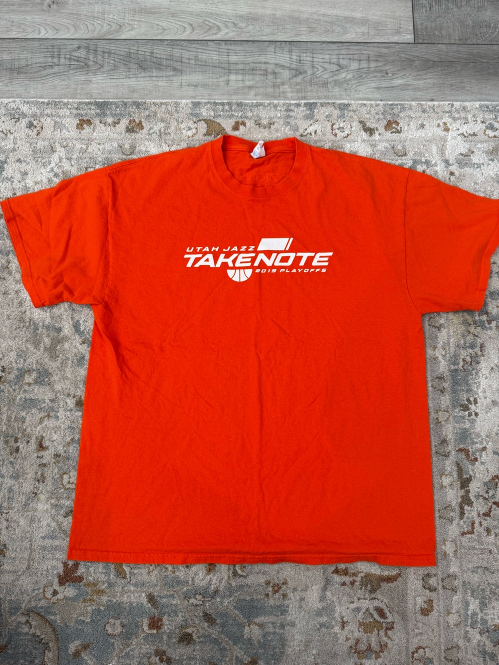 Port and Company Orange "Take Note" Utah Jazz T‑Shirt